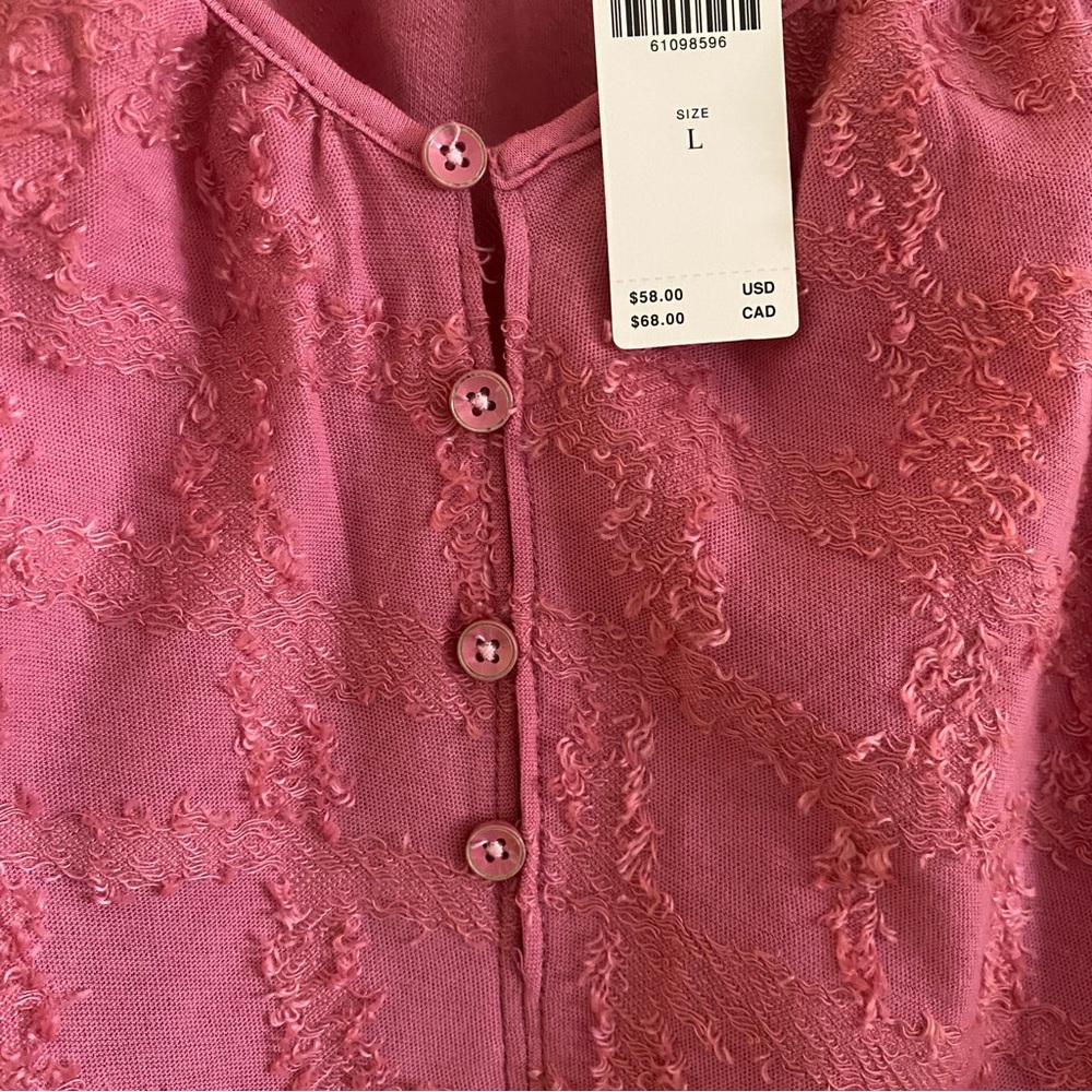 Anthropologie pink top NWT size L - Picture 2 of 8